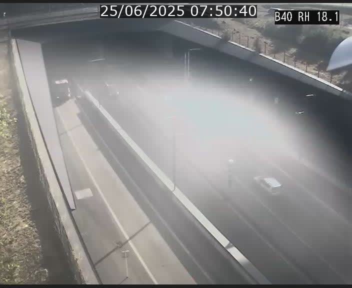 Webcam sur la route de contournement d'Esch-Belval avant le tunnel Central Gate au niveau de la porte de France et du radar fixe