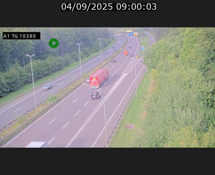 Traffic live webcam Luxembourg Senningerberg - A1 direction Luxembourg Kirchberg - BK 10.3