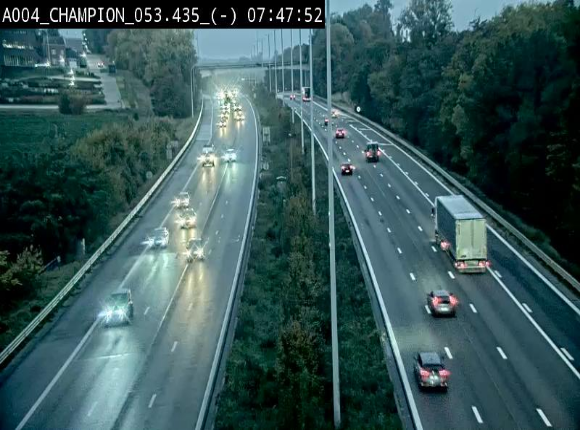 Webcam E411 à Champion, à proximité de Namur. Vue orientée vers Bruxelles