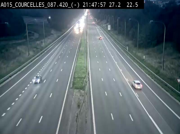 Webcam autoroute Belgique - Viesville - E42 direction Mons - BK 84.35