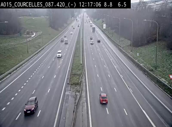 Webcam autoroute Belgique - Viesville - E42 direction Mons - BK 84.35