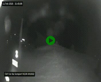 Webcam au col du Somport, côté français, sur la N134, dans les Pyrénées, en direction de l'Espagne, à 1632 mètres d'altitude