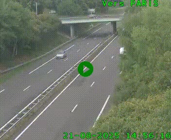 Caméra routière sur l'autoroute A20 au nord de Limoges, à la jonction avec la N520. Vue orientée vers Paris