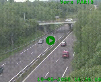Caméra routière sur l'autoroute A20 au nord de Limoges, à la jonction avec la N520. Vue orientée vers Paris