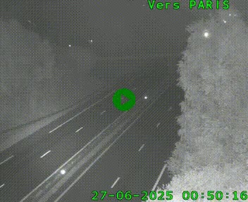 Caméra routière sur l'autoroute A20 au nord de Limoges, à la jonction avec la N520. Vue orientée vers Paris