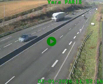 Caméra routière sur l'autoroute A20 à Saint-Hilaire-Bonneval, au sud de Limoges. Vue orientée vers Paris