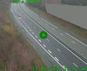 Caméra routière sur l'autoroute A20 à Saint-Pardoux-l'Ortigier, à la jonction avec l'A89. Vue orientée vers Paris