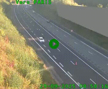 Caméra routière sur l'autoroute A20 à Saint-Pardoux-l'Ortigier, à la jonction avec l'A89. Vue orientée vers Paris
