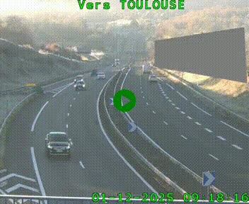 Caméra routière sur l'autoroute A20 à Noailles, en périphérie de Brive-la-Gaillarde. Vue orientée vers Toulouse