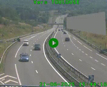 Caméra routière sur l'autoroute A20 à Noailles, en périphérie de Brive-la-Gaillarde. Vue orientée vers Toulouse