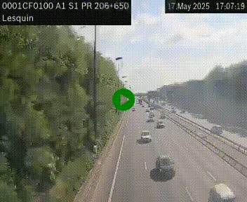 Webcam autoroute A1 à hauteur de Lesquin. Vue orientée vers Lille