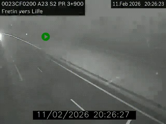Webcam autoroute A23 à hauteur de Fretin. Vue orientée vers Lille