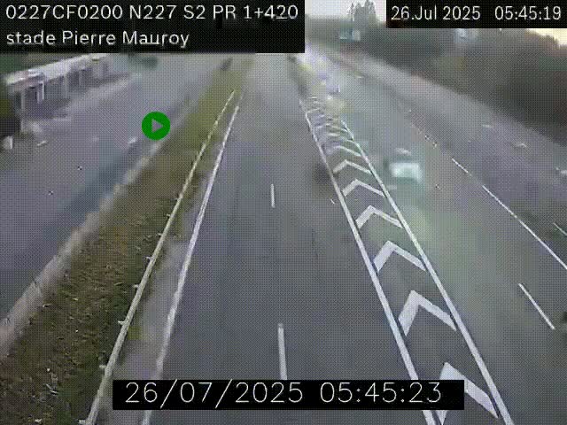 Webcam à hauteur du Stade Pierre Mauroy à Villeneuve d'Ascq sur la N227. Vue orientée vers Mons-en-Baroeul