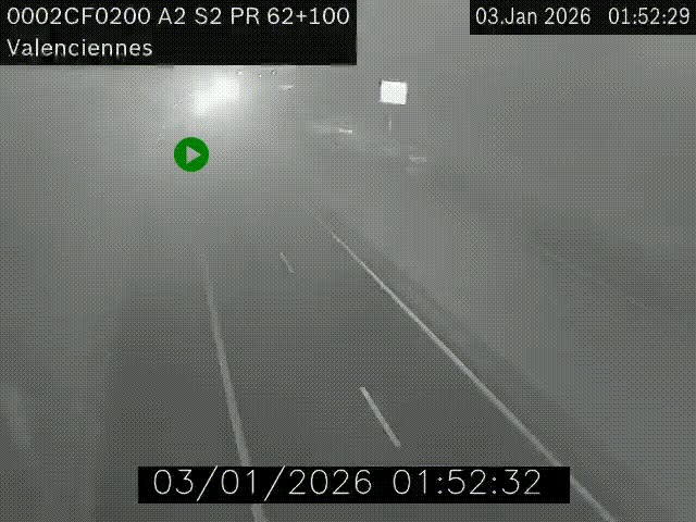 Webcam autoroute A2 à Valenciennes. Vue orientée vers Maubeuge et Mons (Belgique)