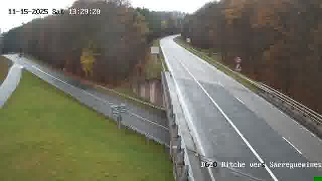 Webcam sur la D620, sur le contournement de Bitche. Vue orientée vers Sarreguemines