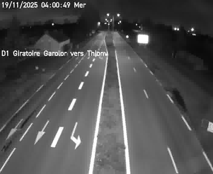 Webcam de surveillance sur D1 (France) à Ennery, cadrée vers Thionville, proposant une information routière utile aux déplacements quotidiens.