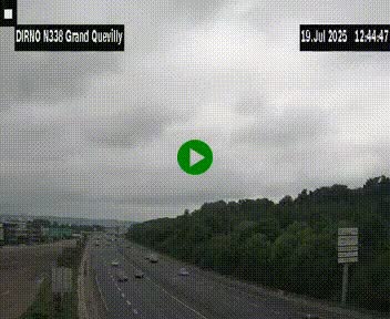Webcam routière sur N338 à hauteur de Grand-Quevilly en périphérie de Rouen. Vue orientée vers Rouen