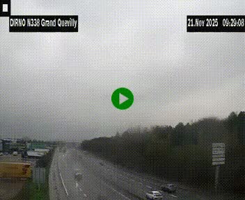 Webcam routière sur N338 à hauteur de Grand-Quevilly en périphérie de Rouen. Vue orientée vers Rouen