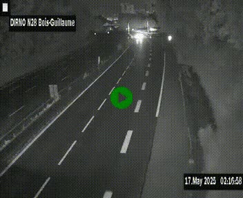 Webcam routière à hauteur de Bois-Guillaume en périphérie de Rouen. Vue orientée vers Rouen