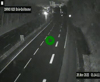 Webcam routière à hauteur de Bois-Guillaume en périphérie de Rouen. Vue orientée vers Rouen