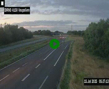 Webcam autoroute A150 à hauteur de La Vaupalière en périphérie de Rouen. Vue orientée vers Rouen