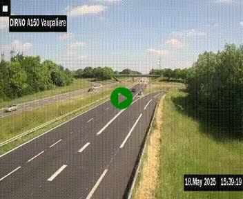 Webcam autoroute A150 à hauteur de La Vaupalière en périphérie de Rouen. Vue orientée vers Rouen