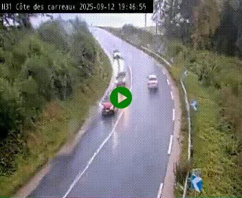 Webcam en haut de la Côte des Carreaux sur la N31 à Avesnes-en-Bray. Vue orientée vers Rouen