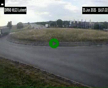 Webcam en périphérie de Chartres sur la N123, à hauteur de Luisant. Vue orientée vers Chartres