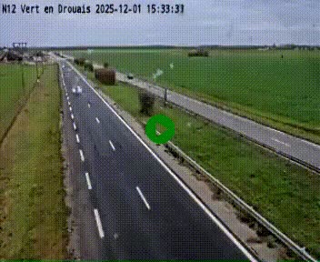 Webcam à hauteur de Vert-en-Drouais sur la N12, en périphérie de Dreux. Vue orientée vers Alençon