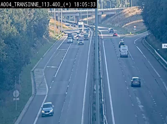 Webcam dans les Ardennes sur l'E411 à hauteur de Transinne. Vue orientée vers le sud de la Belgique