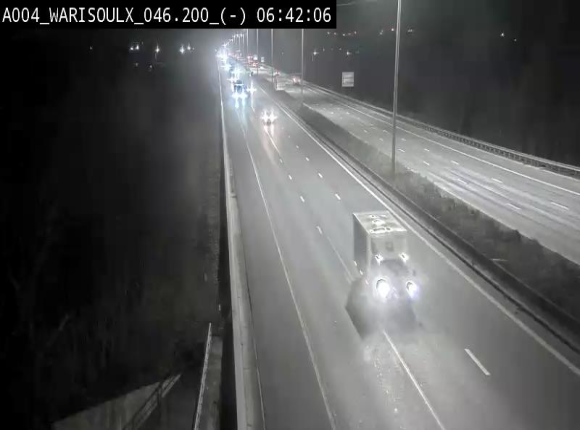 Webcam sur l'E411 à proximité de la jonction avec l'E42 à Warisoulx. Vue orientée vers le nord