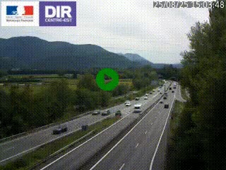 Caméra trafic à Meylan sur la Rocade-Sud de Grenoble en direction d'Aix-en-Provence