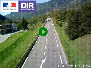 Web cam sur la N90 à Aime, en provenance de Bourg-Saint-Maurice et en direction d'Albertville