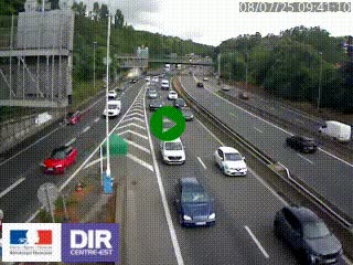 Caméra autoroute sur A6 - Valvert, près de Lyon, en direction de Paris, à hauteur de la sortie 36 Porte du Valvert
