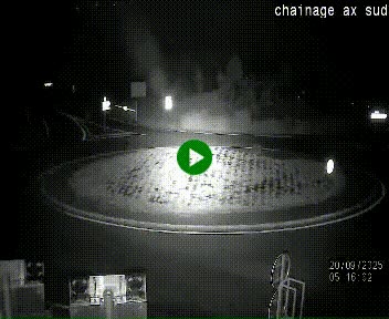 Webcam au nord d'Ax-les-Thermes au niveau de l'aire de chaînage de la N20. Vue orientée vers les Pyrénées, en direction de Pas de la Case