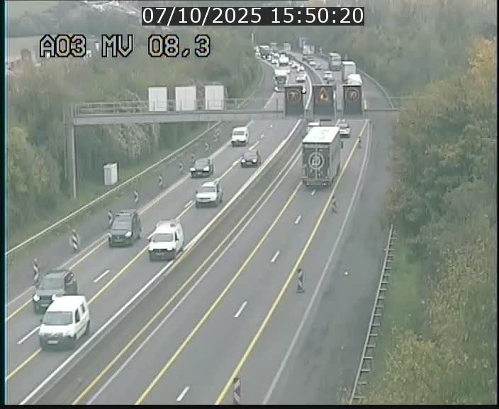Webcam Autoroute après la Croix de Bettembourg en direction de Luxembourg sur l'A3