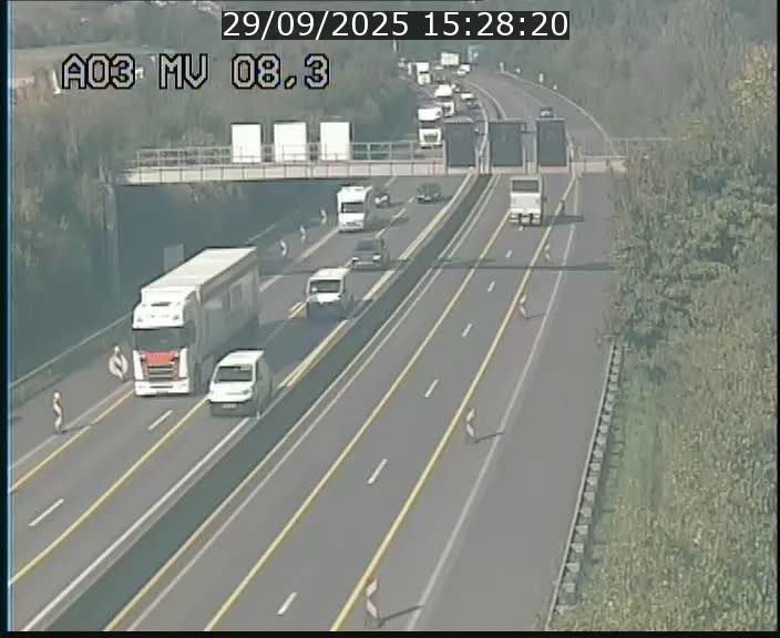 Webcam Autoroute après la Croix de Bettembourg en direction de Luxembourg sur l'A3