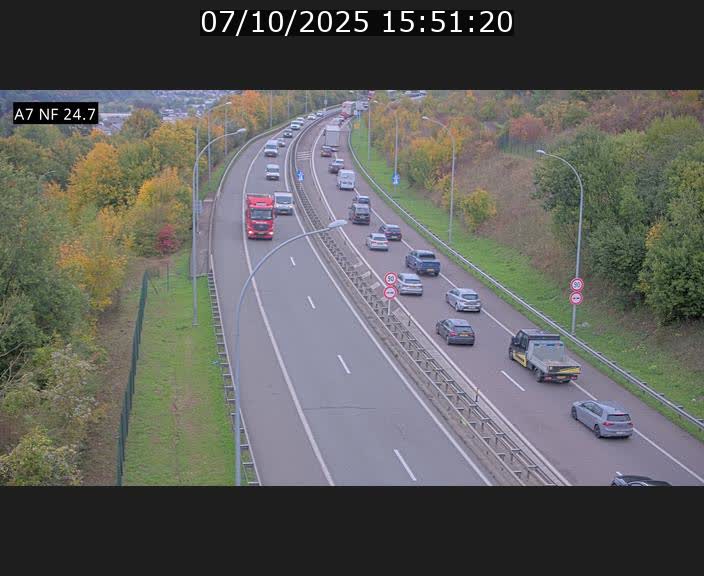 Caméra trafic Luxembourg - A7, Schieren direction Mersch