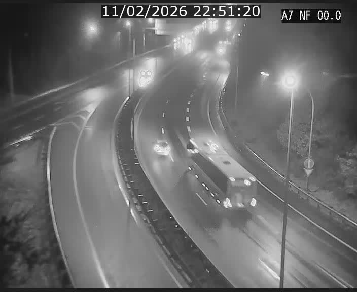 Caméra autoroute Luxembourg A7 - Echangeur A1/A7 Grünewald direction Tunnel Stafelter