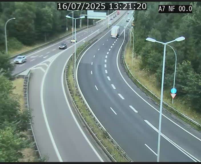 Caméra autoroute Luxembourg A7 - Echangeur A1/A7 Grünewald direction Tunnel Stafelter