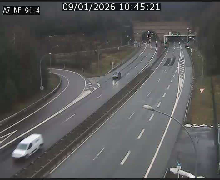Caméra autoroute Luxembourg A7 - Echangeur Waldhaff - direction Tunnel Stafelter