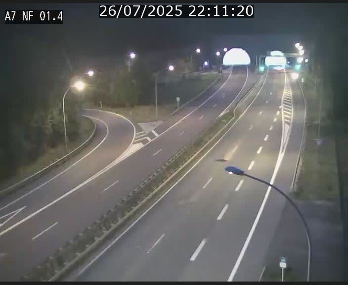 Caméra autoroute Luxembourg A7 - Echangeur Waldhaff - direction Tunnel Stafelter