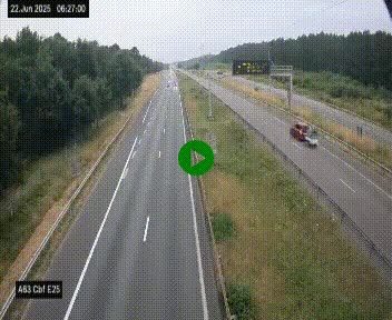 Webcam autoroute A63 en périphérie de Bordeaux au sud-est de la ville, en provenance du bassin d'Arcachon. Vue orientée vers Bordeaux