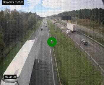Webcam autoroute A63 en périphérie de Bordeaux au sud-est de la ville, en provenance du bassin d'Arcachon. Vue orientée vers Bordeaux