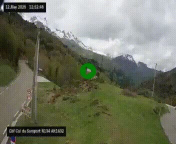 Webcam au col du Somport, côté français, sur la N134, dans les Pyrénées, en direction de l'Espagne, à 1632 mètres d'altitude