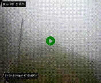 Webcam au col du Somport, côté français, sur la N134, dans les Pyrénées, en direction de l'Espagne, à 1632 mètres d'altitude