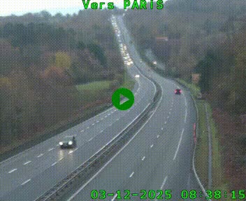 Caméra routière sur l'autoroute A20 à Bessines-sur-Gartempe. Vue orientée vers Paris