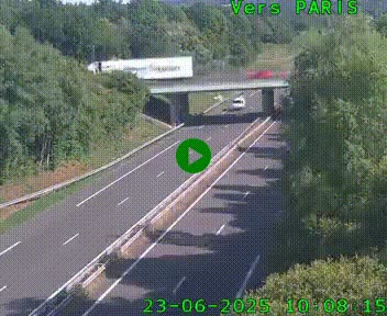 Caméra routière sur l'autoroute A20 au nord de Limoges, à la jonction avec la N520. Vue orientée vers Paris