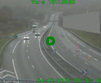 Caméra routière sur l'autoroute A20 à Noailles, en périphérie de Brive-la-Gaillarde. Vue orientée vers Toulouse
