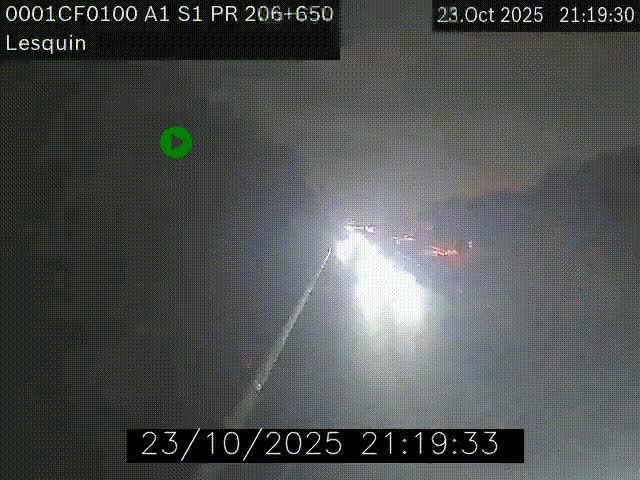Webcam autoroute A1 à hauteur de Lesquin. Vue orientée vers Lille